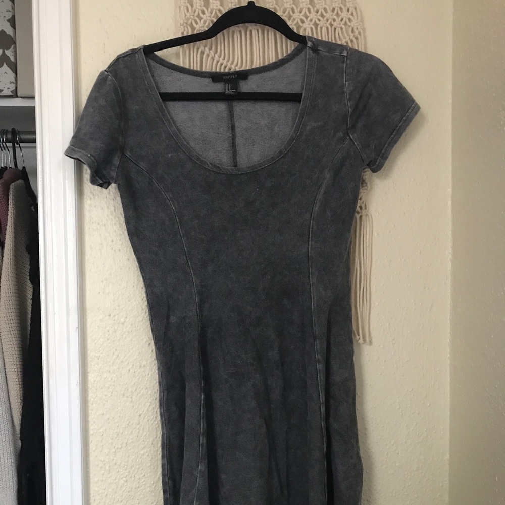 F21 Grey Skater Dress